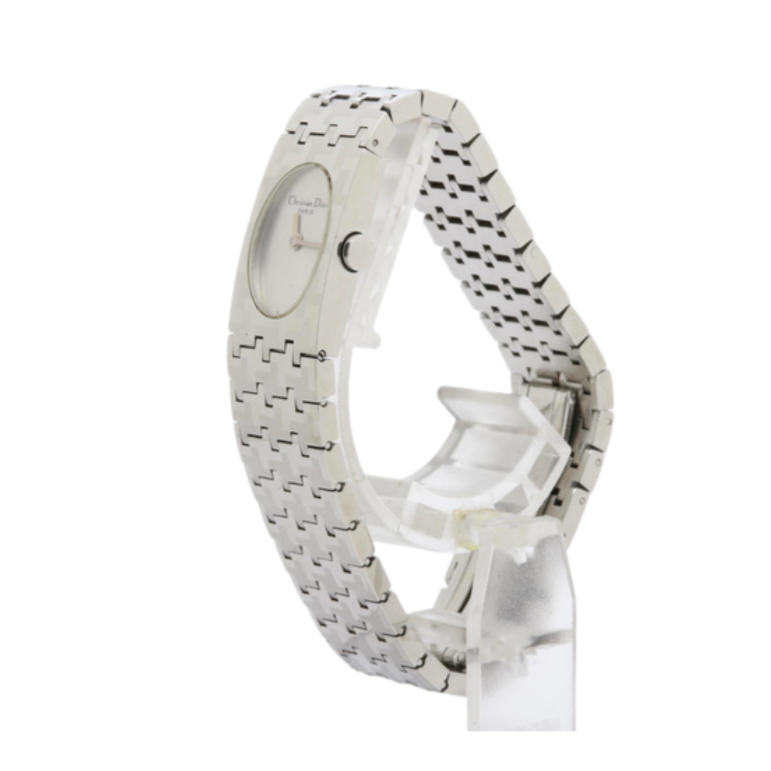 christian dior rare silver oval watch miss dior