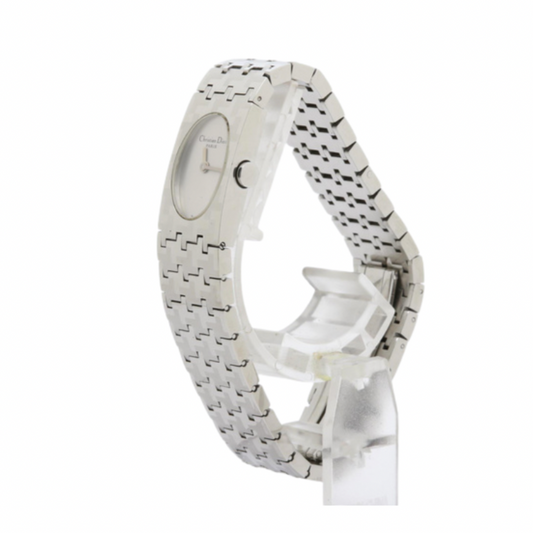 christian dior rare silver oval watch miss dior