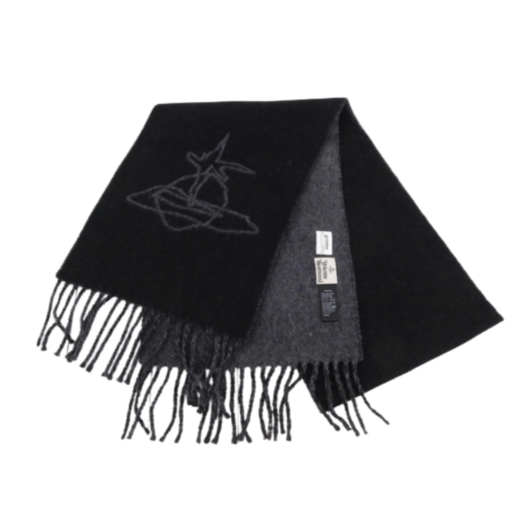 Vivienne Westwood Black Orb Logo Scarf