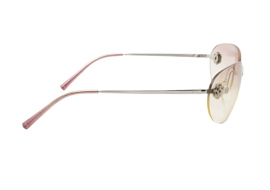 Chanel 2000s rimless pink camellia sunglasses