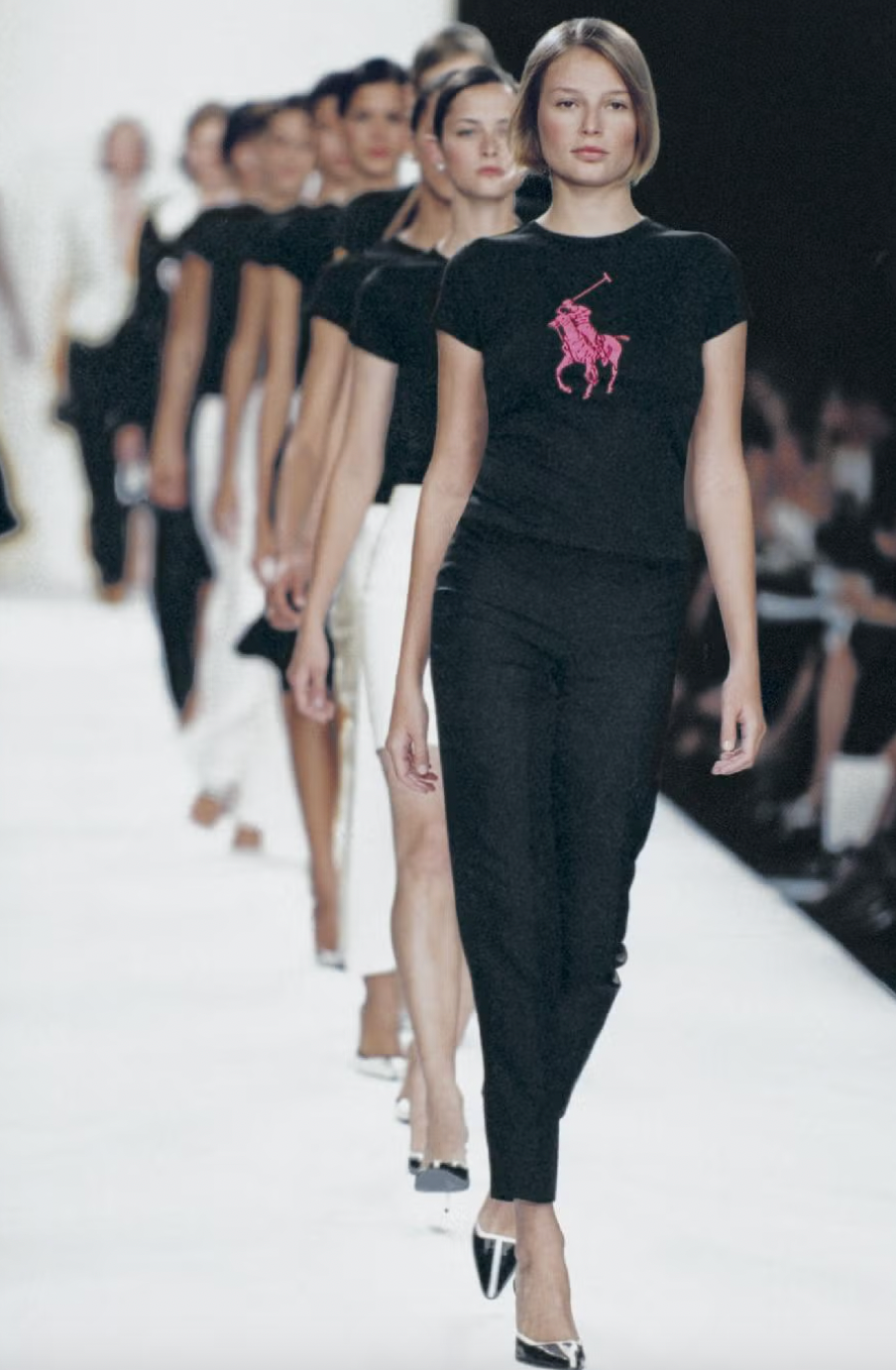 Ralph Lauren Spring 2002 Iconic Pink Pony Tee in Black