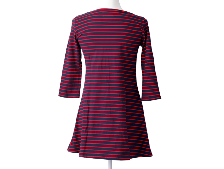 burberry cutesy vintage red half sleeve striped tunic