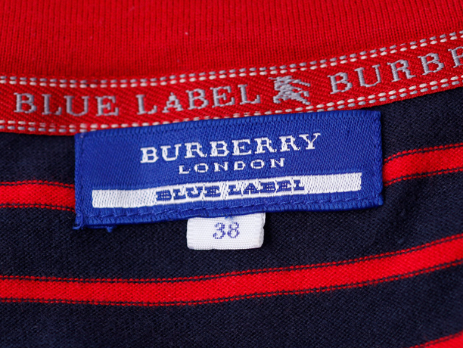 burberry cutesy vintage red half sleeve striped tunic