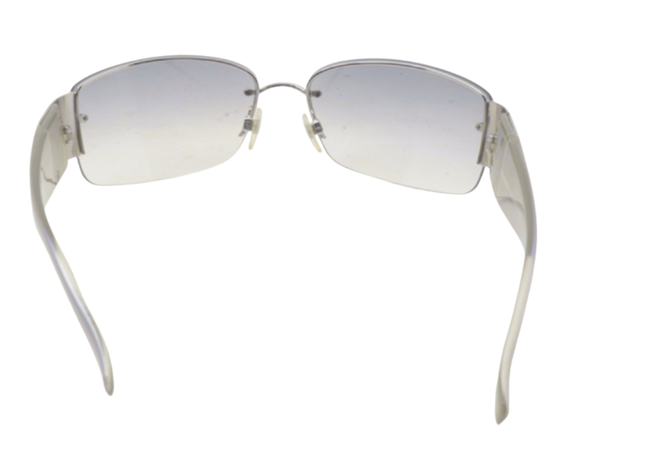 Chanel 2000s cream rhinestone logo sunglasses