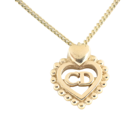 christian dior girly heart necklace