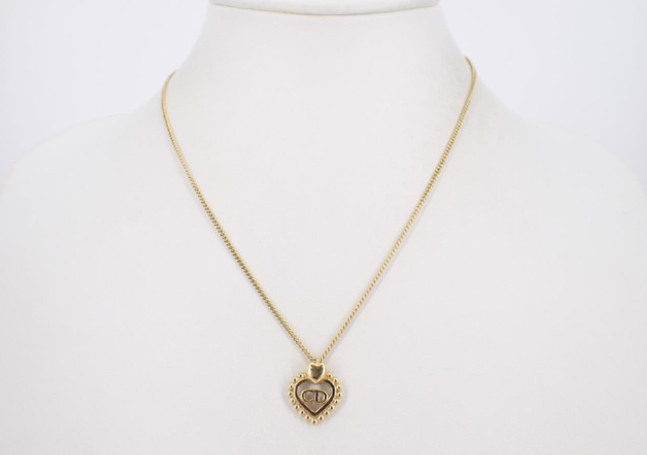 christian dior girly heart necklace