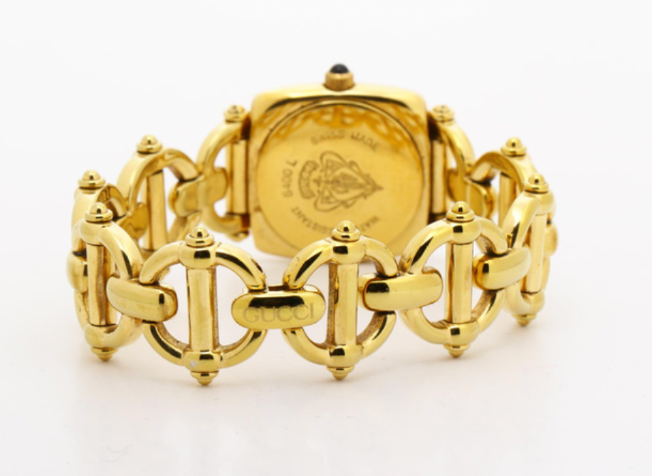 gucci gold-tone bracelet watch