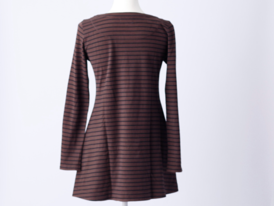 burberry vintage striped mini dress in dark chocolate brown