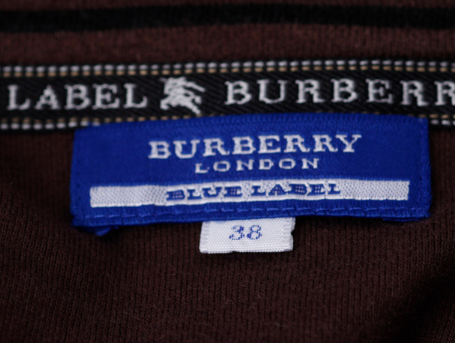 burberry vintage striped mini dress in dark chocolate brown