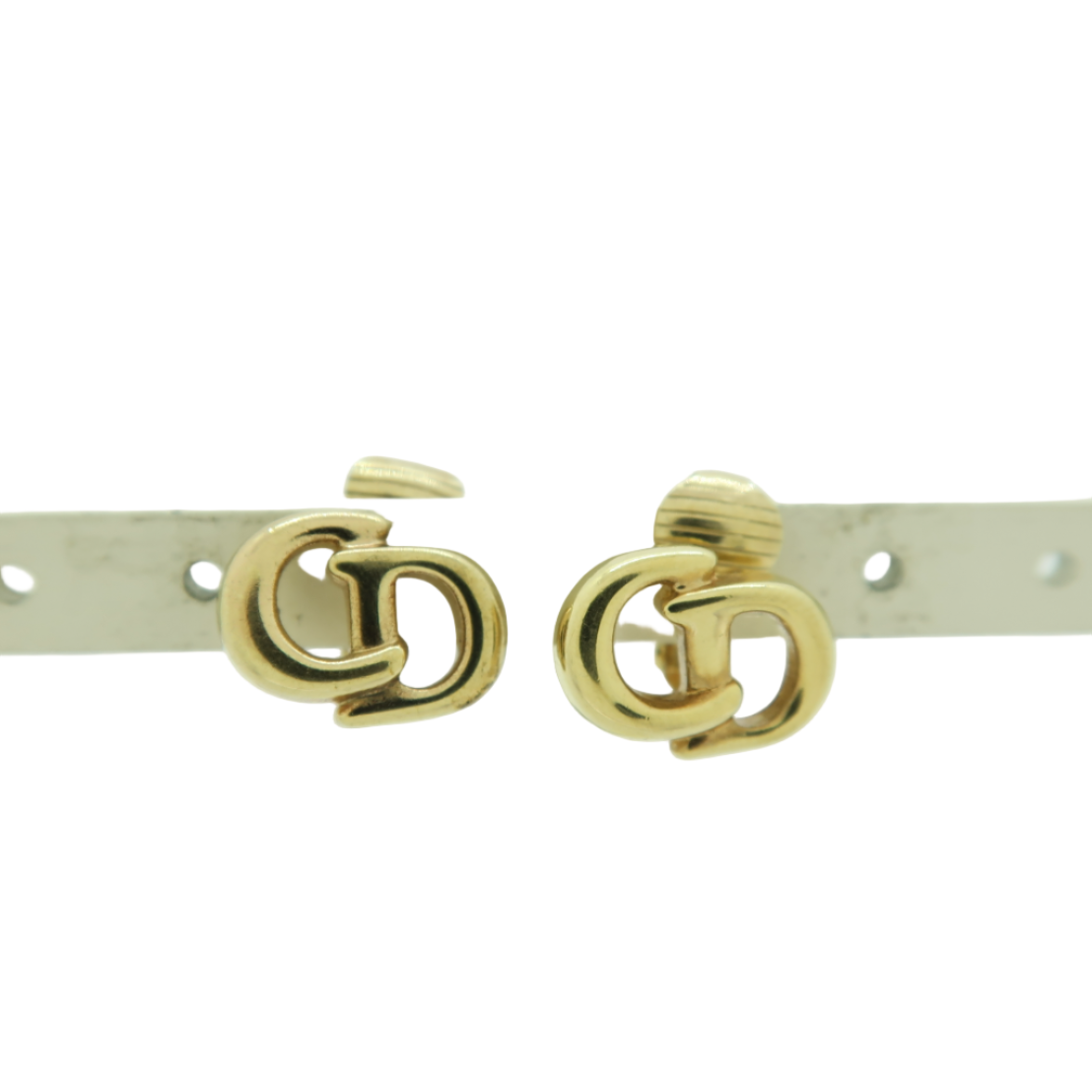 dior gold-tone logo clip on earrings
