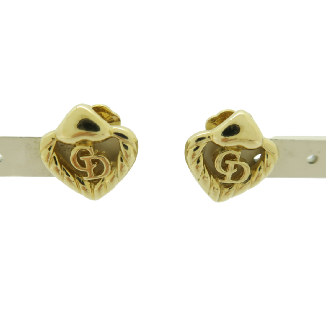 dior heart shaped clip on earrings