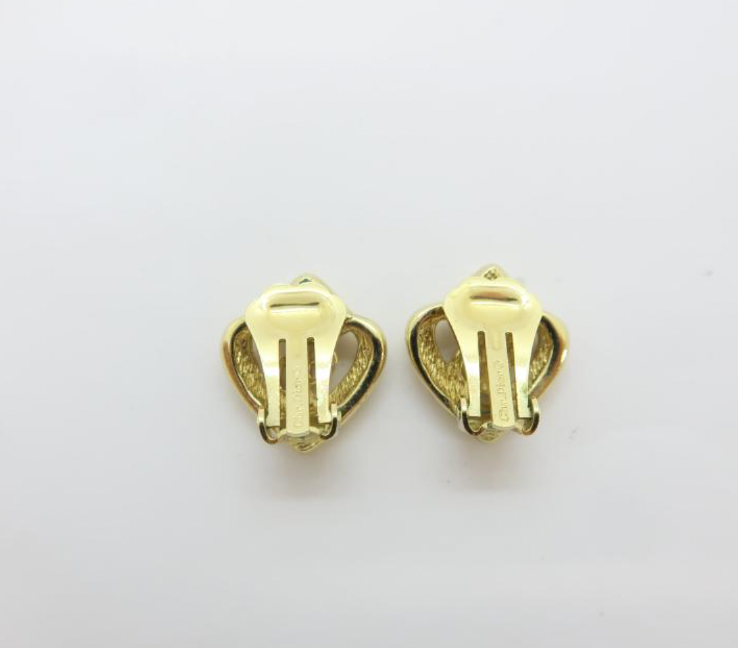 dior heart shaped clip on earrings