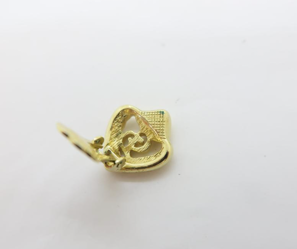 dior heart shaped clip on earrings