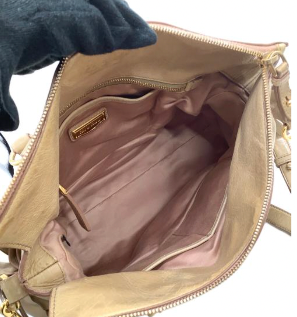 miu miu beige vitello vintage bow bag