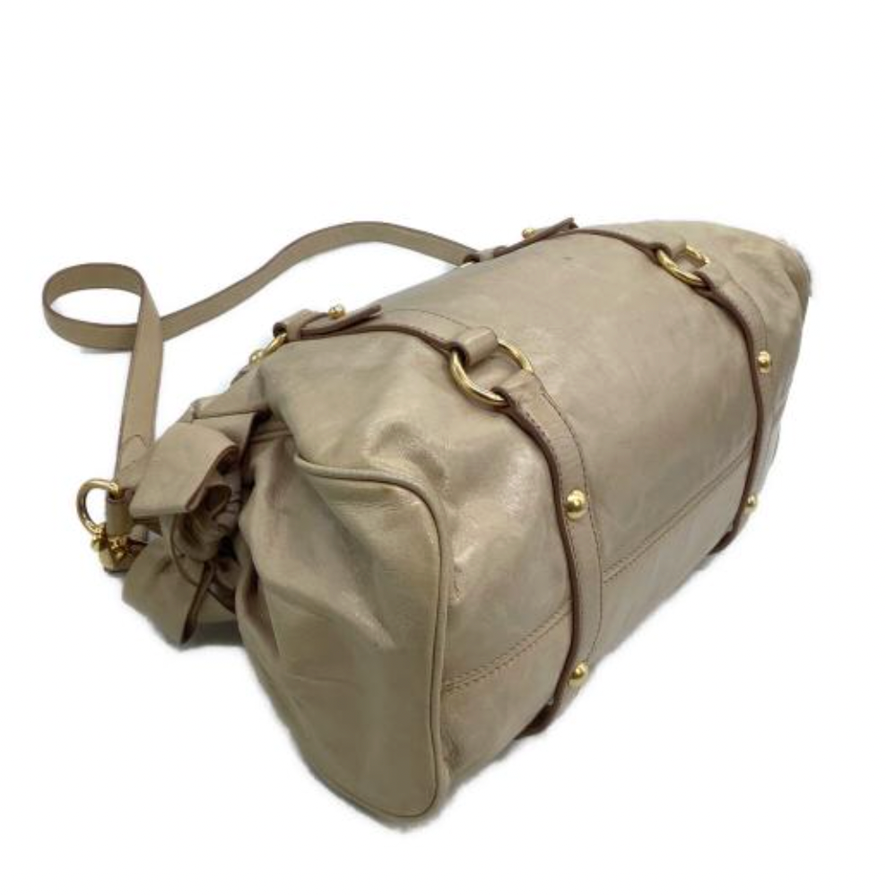 miu miu beige vitello vintage bow bag