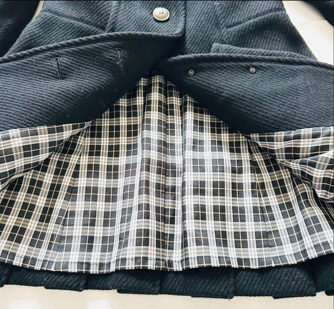 burberry blue label pleated flirty dress coat