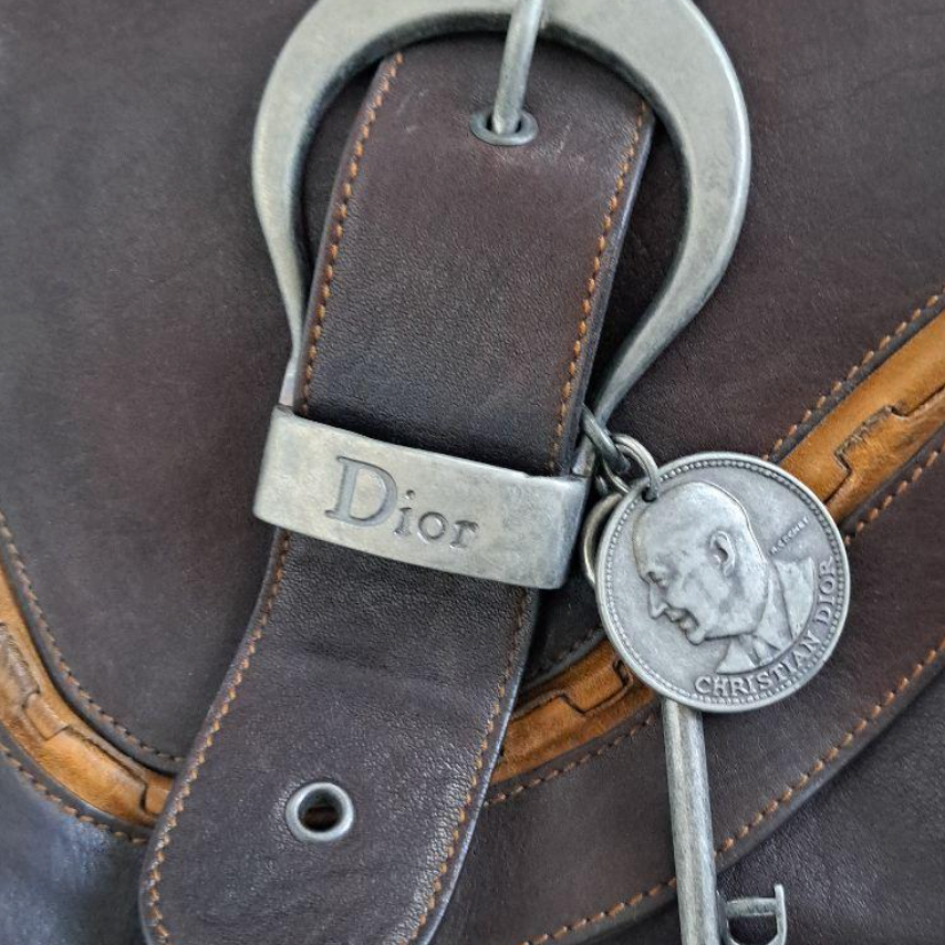 christian dior chocolate brown gaucho bag