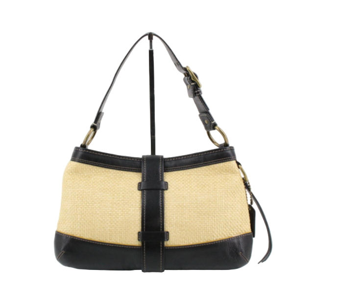 coach legacy raffia shoulder bag