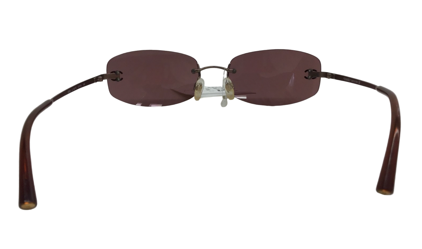 chanel wine red rimless sunglasses