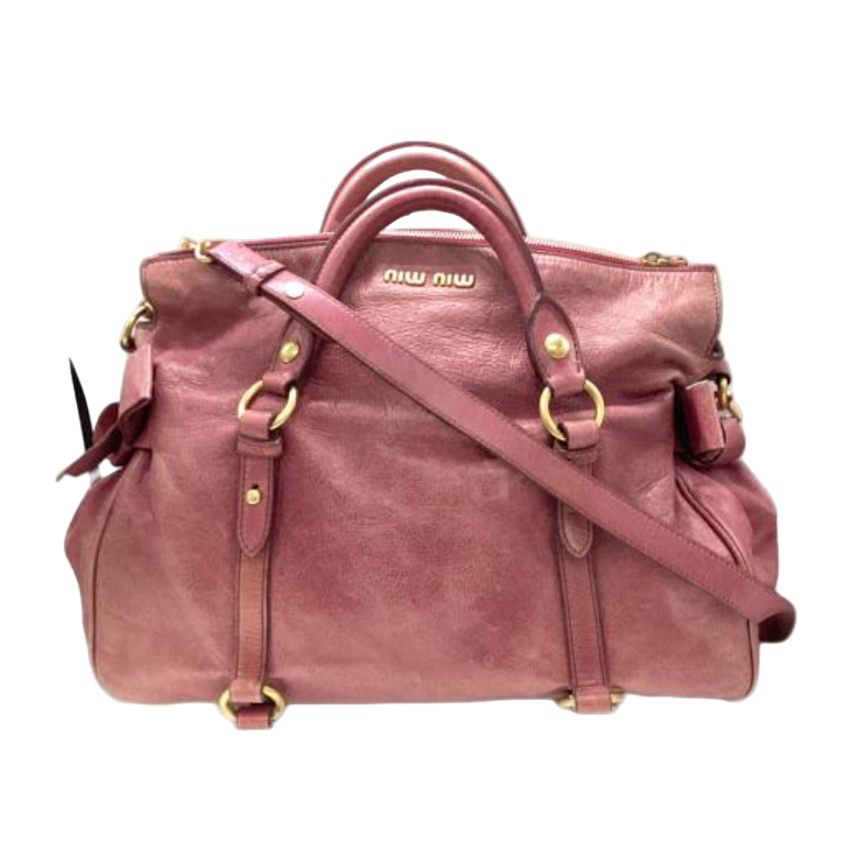 miu miu iconic pink vitello vintage bow bag