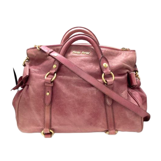 miu miu iconic pink vitello vintage bow bag