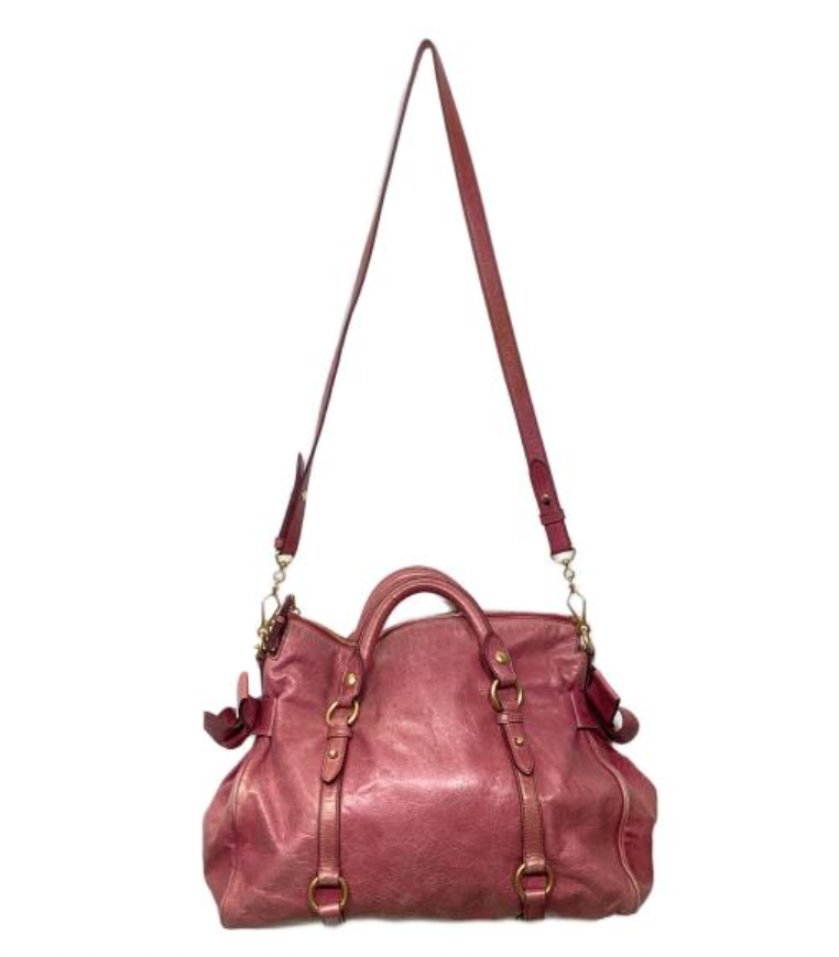 miu miu iconic pink vitello vintage bow bag
