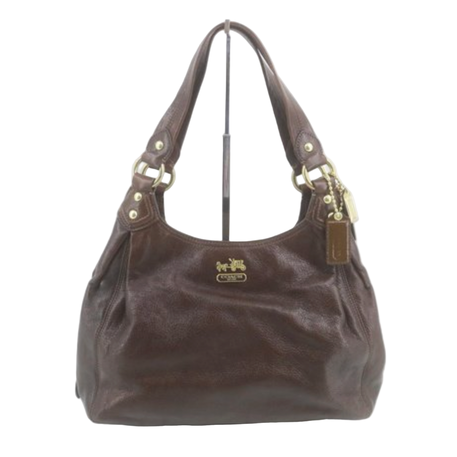 coach chocolate brown madison maggie shoulder bag