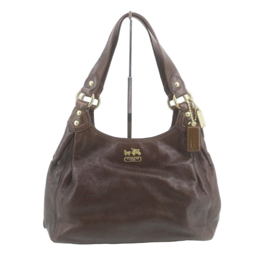 coach chocolate brown madison maggie shoulder bag