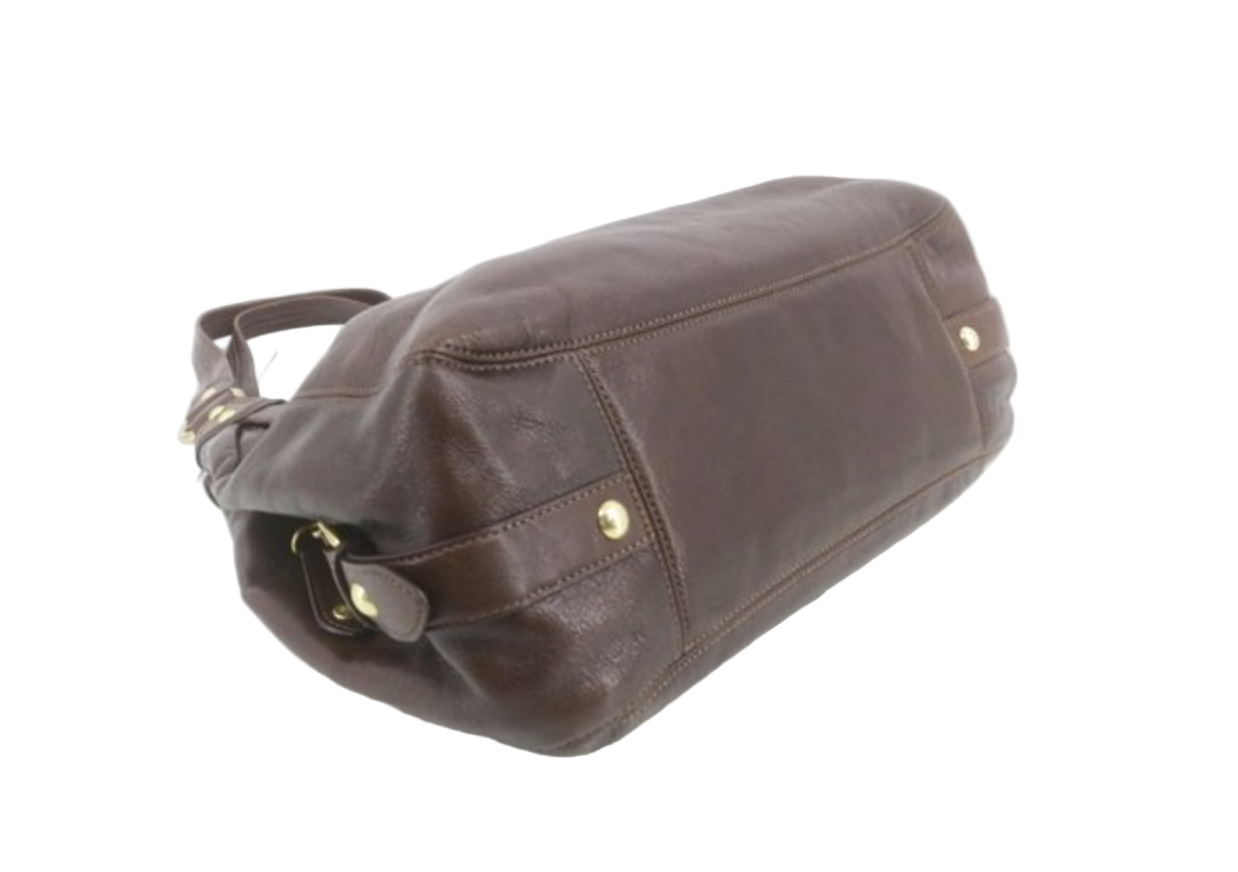 coach chocolate brown madison maggie shoulder bag