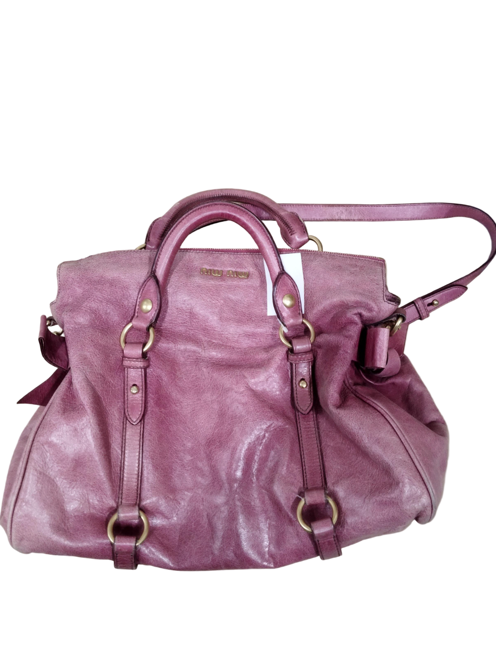 miu miu iconic pink vitello vintage bow bag