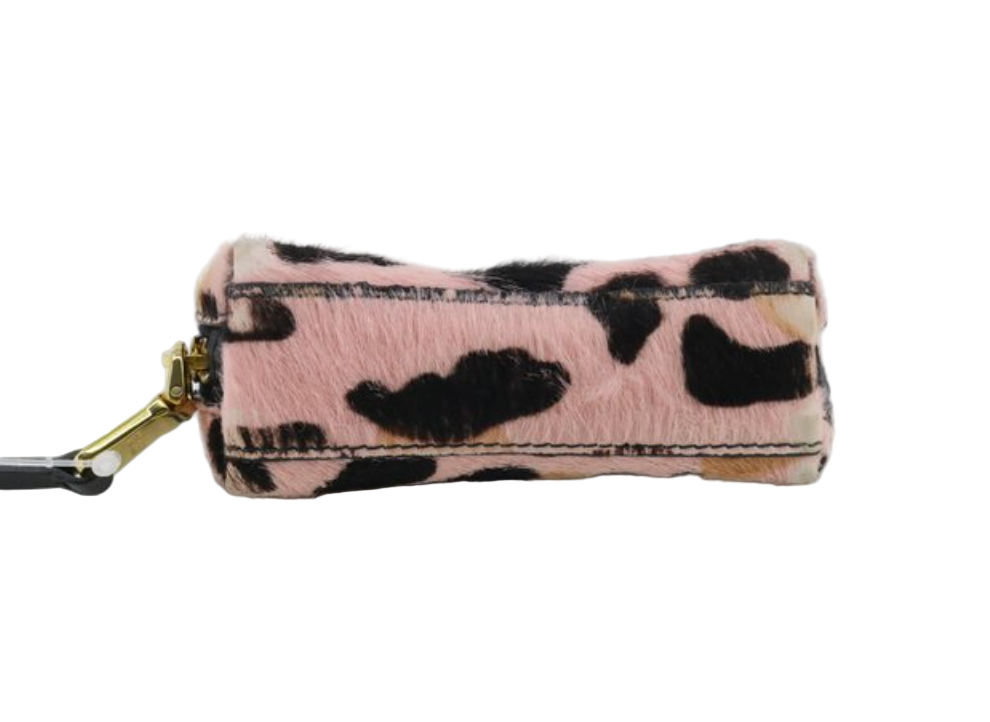 prada ponyhair leopard print mini clutch