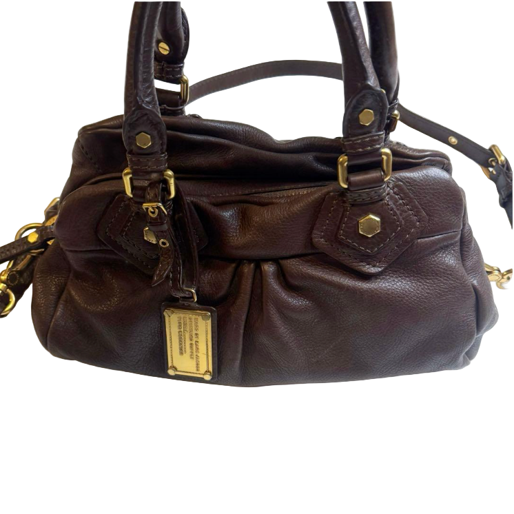 marc by marc jacobs vintage baby groovee bag in chocolate brown