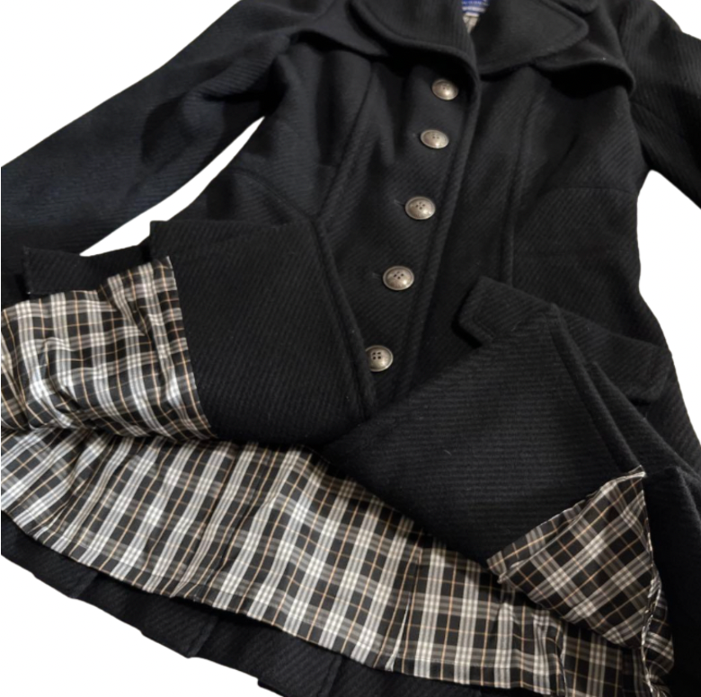 burberry blue label pleated flirty dress coat (38)