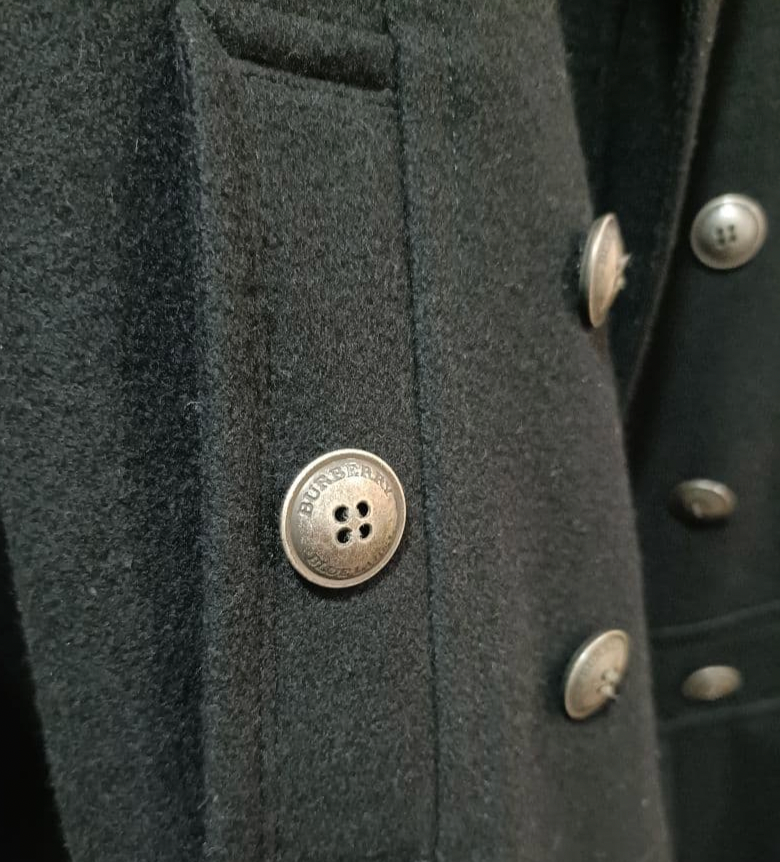 burberry blue label vintage black pleated flirty coat (size 38, small)