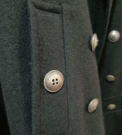 burberry blue label vintage black pleated flirty coat (size 38, small)