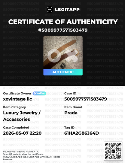legitapp certificate for a prada item