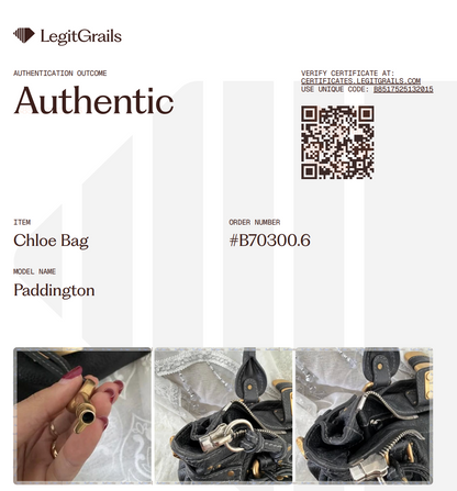 CHLOE VINTAGE PADDINGTON BAG IN BLACK
