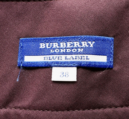 xovintage PRE-LOVED BURBERRY BLUE LABEL BURGUNDY PLEATED MINI SKIRT (38, S) - Clothing