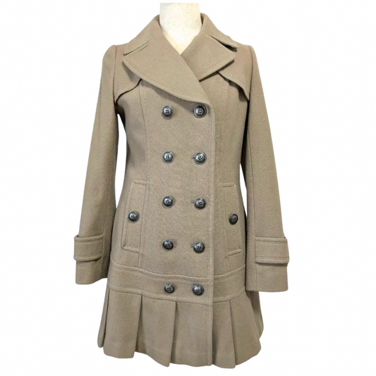 burberry blue label beige pleated flirty dress coat (38)