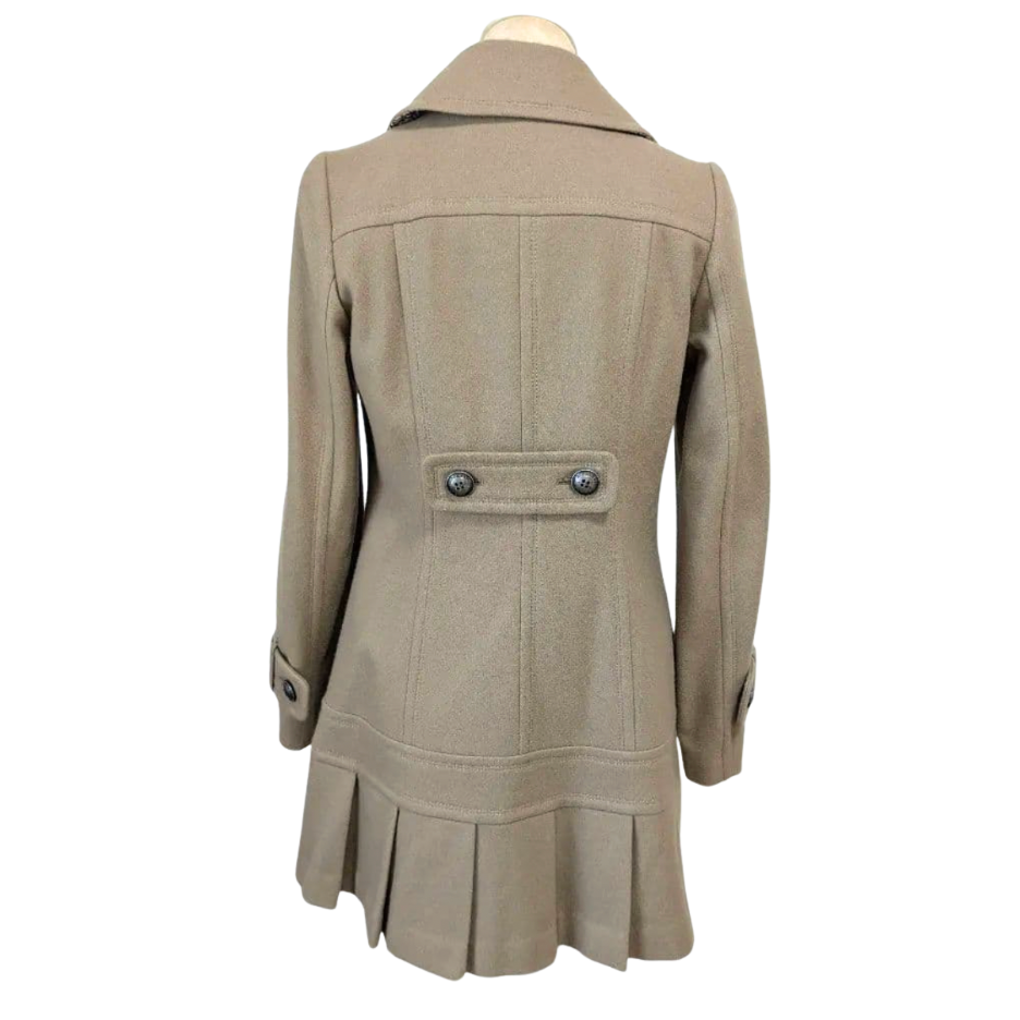 burberry blue label beige pleated flirty dress coat (38)