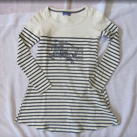 burberry blue label striped vintage mini dress