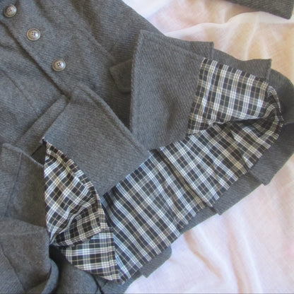 burberry blue label vintage grey pleated flirty coat (size 36, XS)