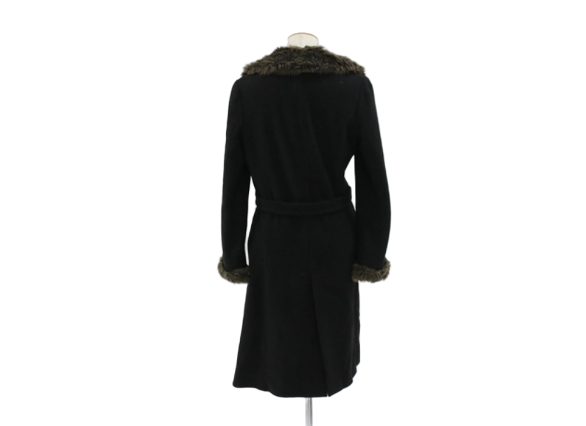 burberry blue label iconic belted fur coat