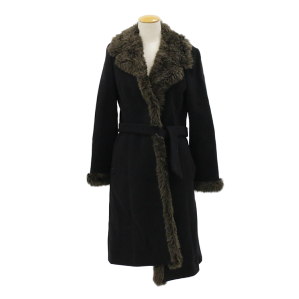 burberry blue label iconic belted fur coat