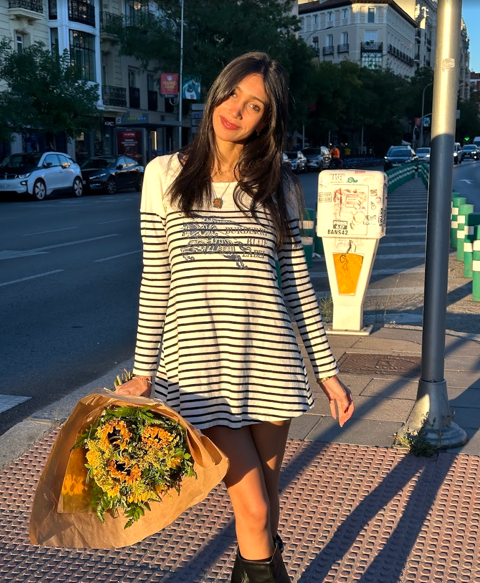 burberry blue label striped vintage mini dress