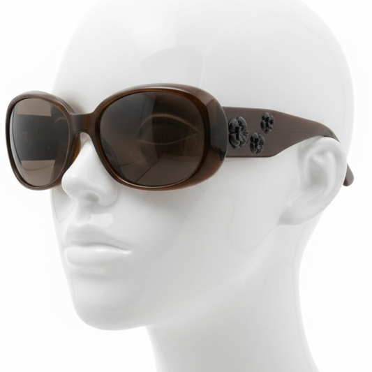chanel brown camellia sunglasses