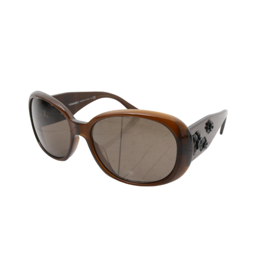 chanel brown camellia sunglasses