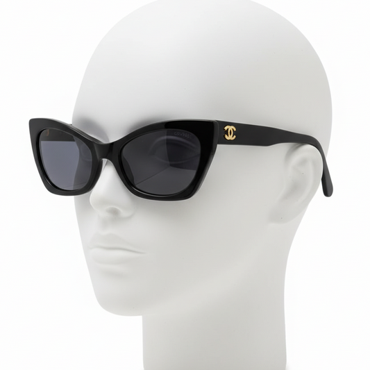 chanel vintage black cat eye sunglasses