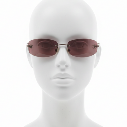 chanel wine red rimless sunglasses
