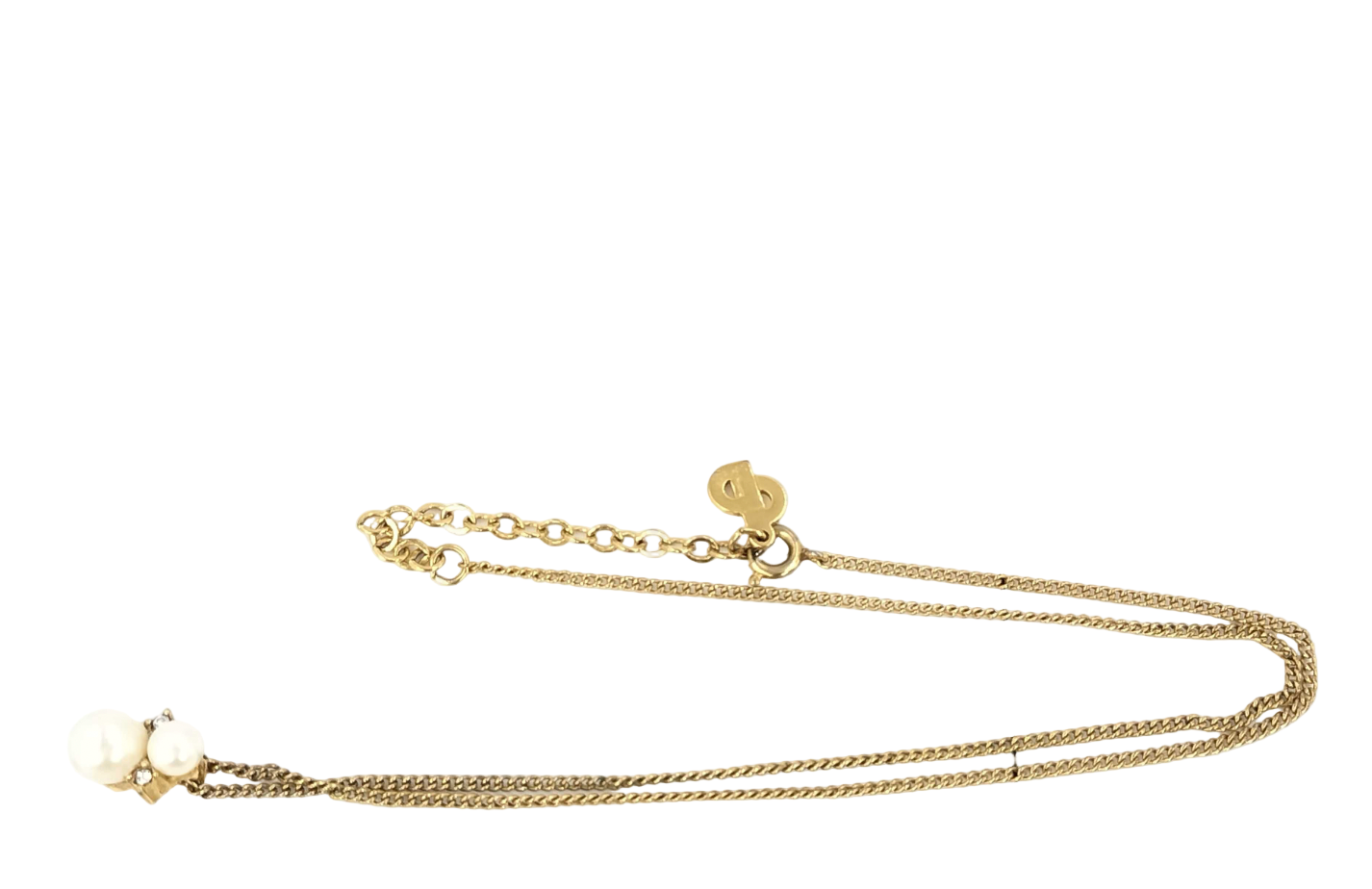 christian dior vintage rhinestone pearl necklace